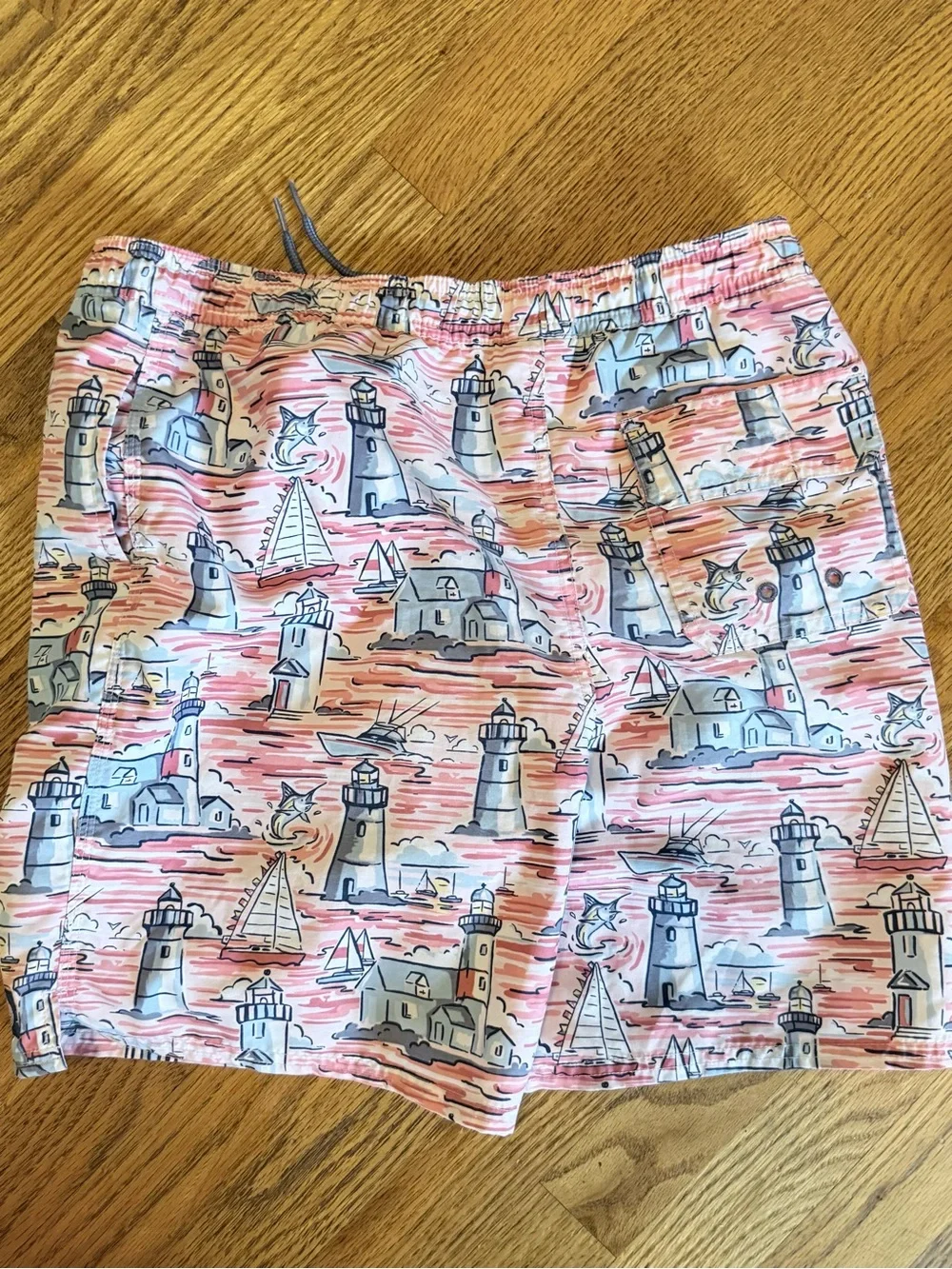 Vineyard Vines Kids Sailboat & Lighthouse Swim Trunks - Fits Men's small also